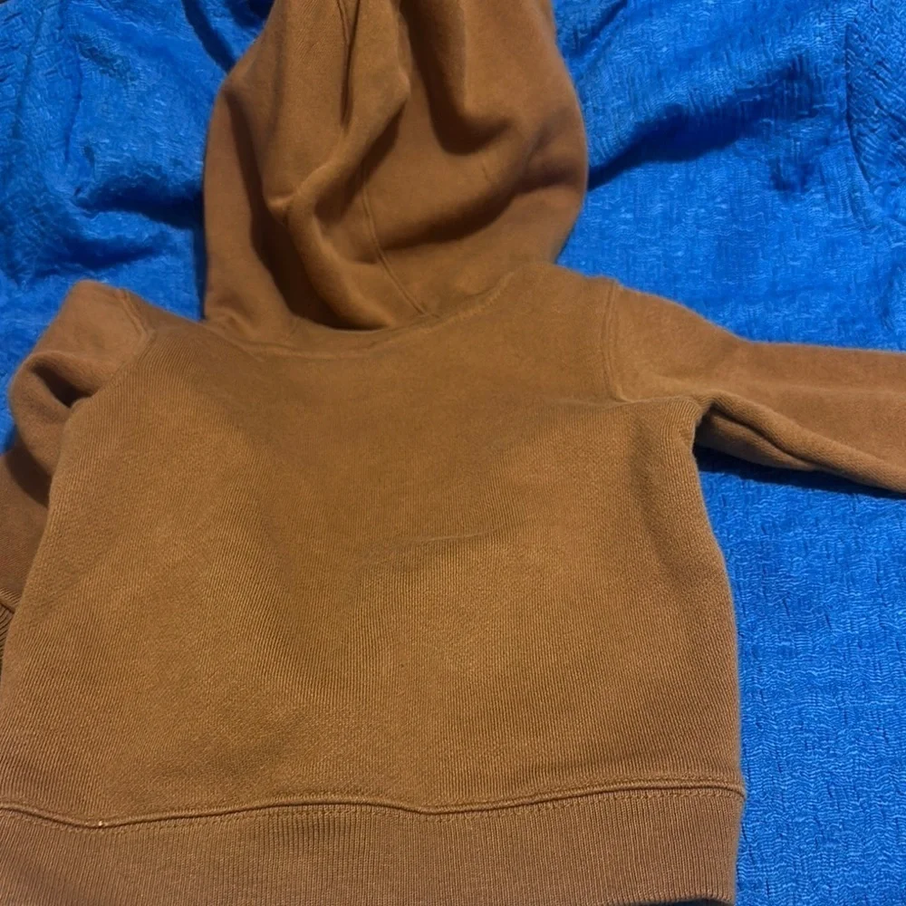 Carhartt Brown Fleece Hoodie with Half-Zip